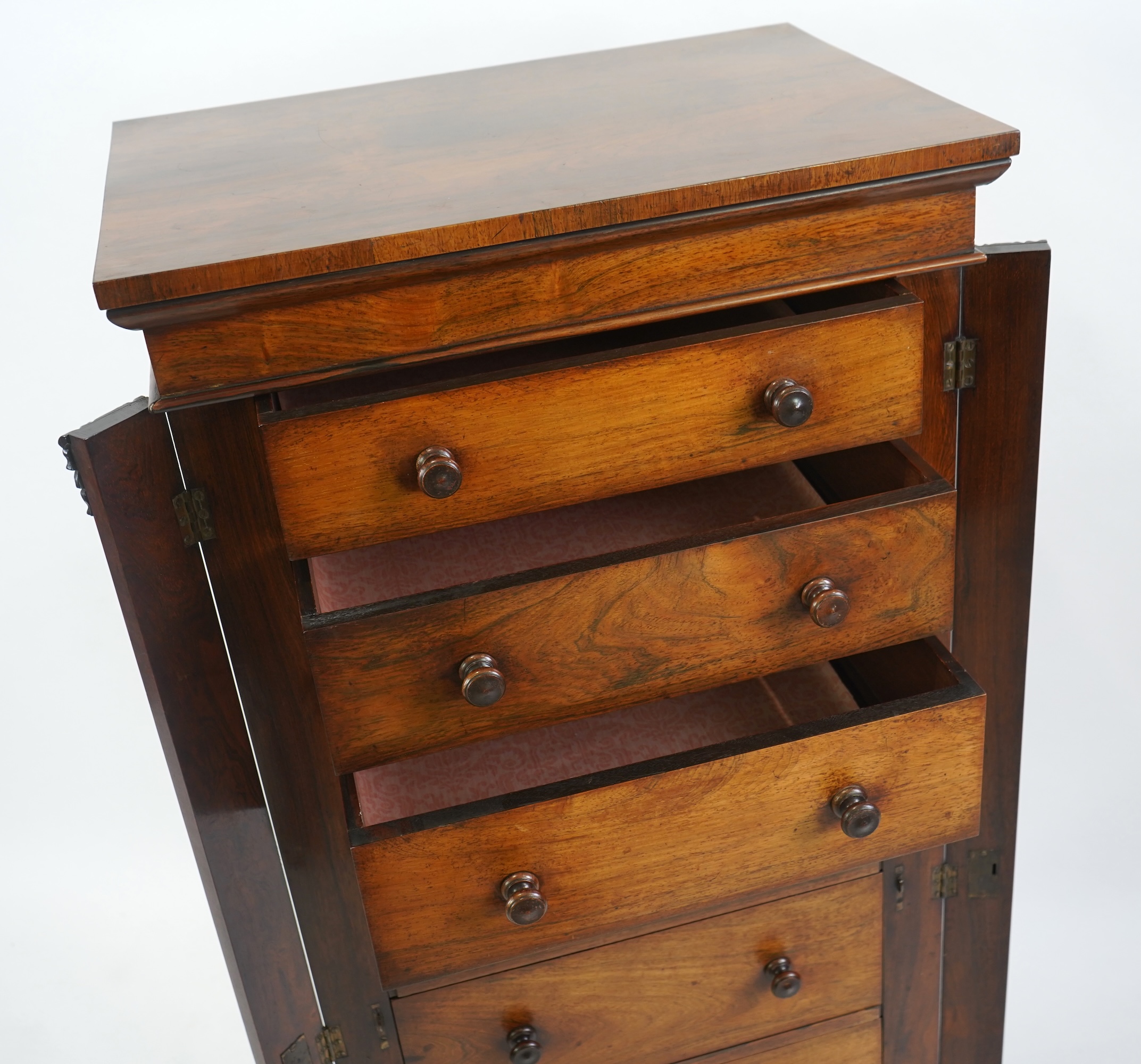 A Victorian rosewood Wellington chest